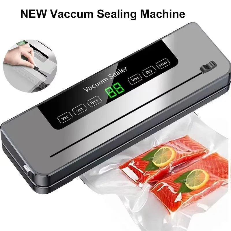 Electric Vacuum Sealer Machine Dry/Wet Food Packaging Seal To Keep Fresh Touch Buttons Digital Display Vacuum Packaging Machine