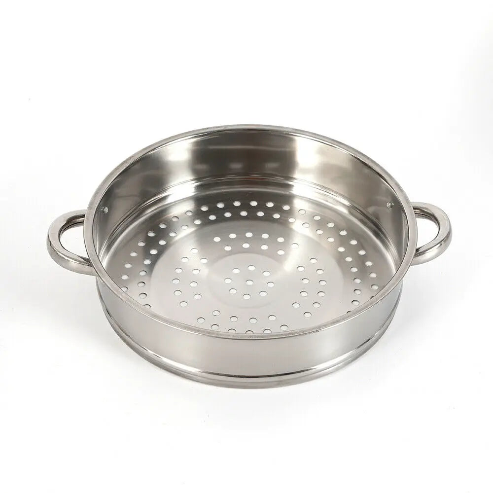 26/28/30CM 5 Tier Cook Food Veg Pot Large Stainless Steel Steam Cooker Steamer Kitchen