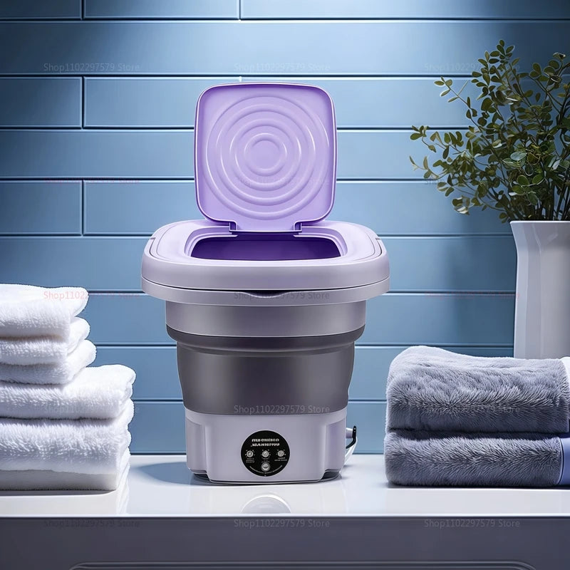8L Portable Foldable Mini Washing Machine for Socks Underwear Adjustab