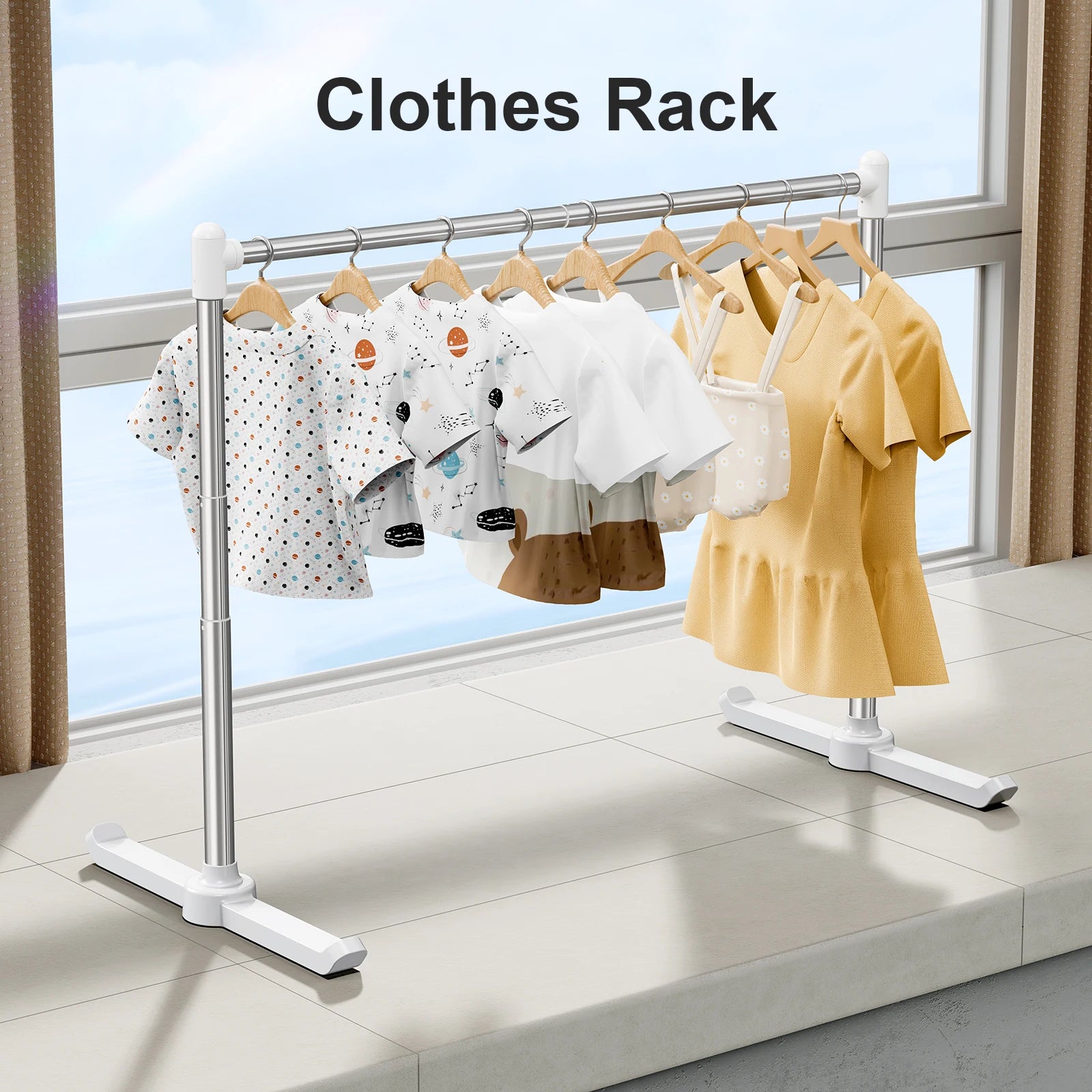 Eary Metal Pet Hanger Stable Dog Cat Clothes Rack Stand Storage Coat Rack Floor Type Pet Floor Hanger Height Width Adjustable