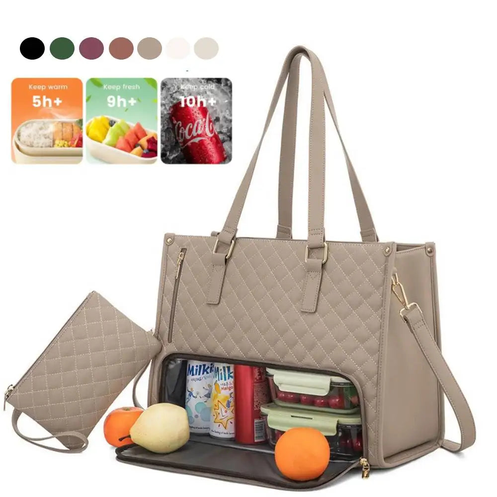 New Lunch Bag Women's Insulated Lunch Box Women's Leak-proof Large Purse Diagonal Computer Storage Convenient Commute