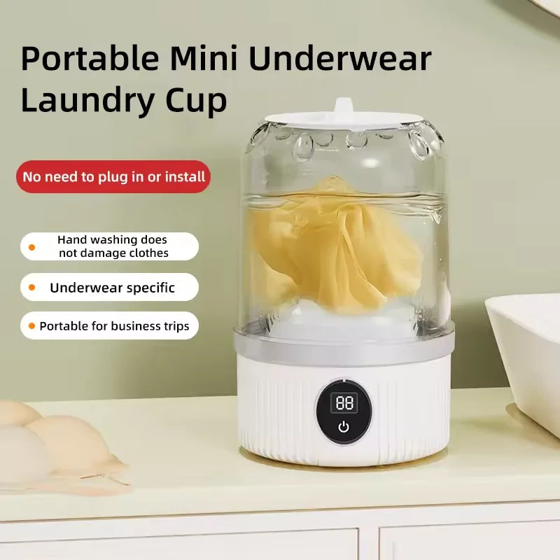 Automatic Laundry Cup with Laundry Cup Portable Washing Machine Rechargeable Mini Special Washer for Bra Underwear Socks