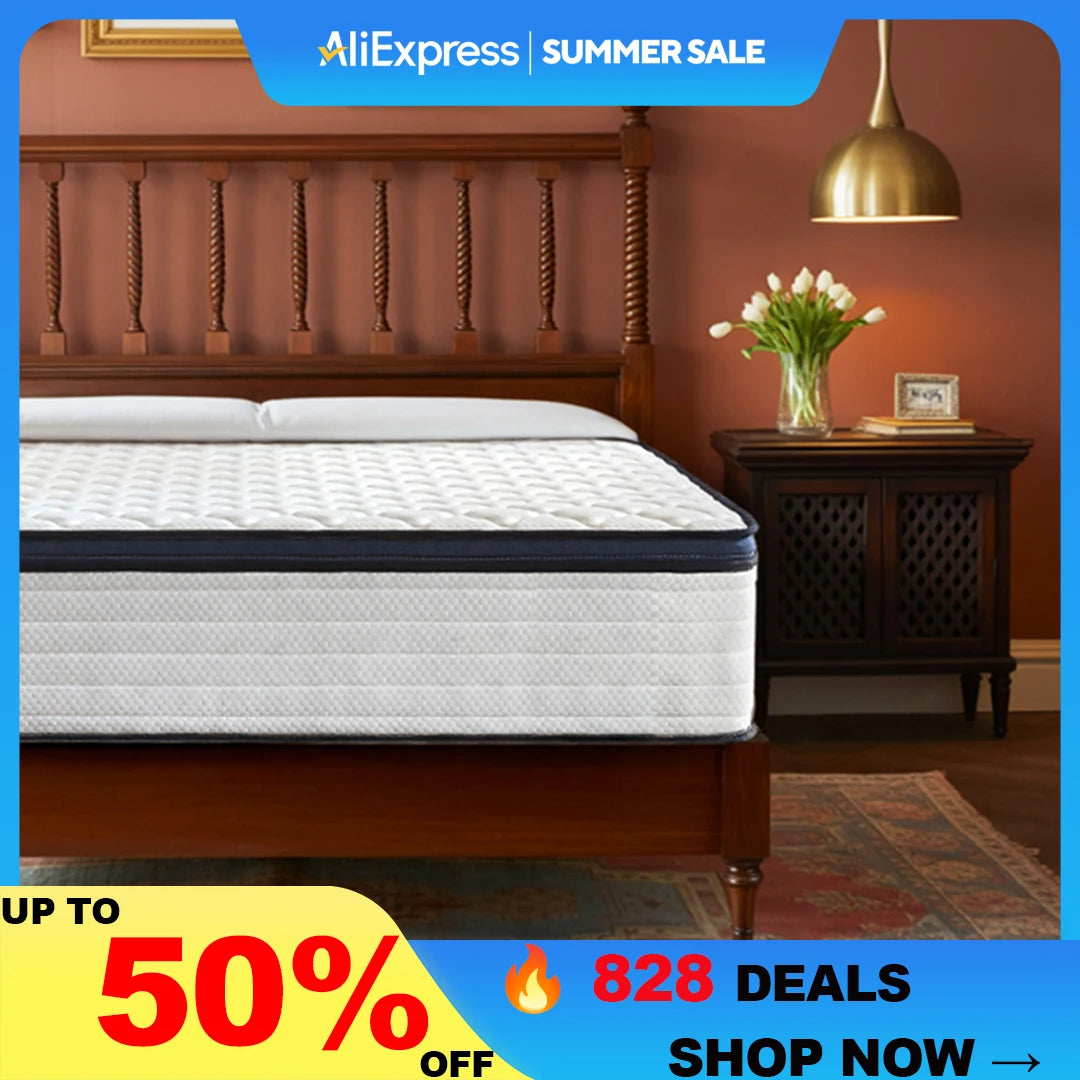 10/12/14 Inch Queen Size Mattress, Hybrid Mattress, Medium Firm for Pressure Relief, Cool Sleep & Partner Motion Isolation