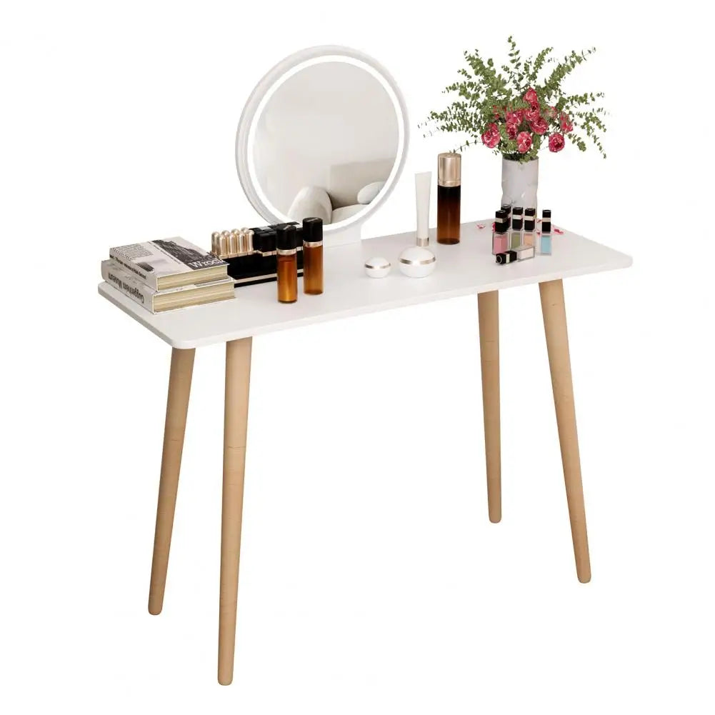 Makeup Vanity Table Nordic Style Makeup Vanity Desk Small Space Mini Makeup Table with Mirror 40 Inch Spacious Desktop