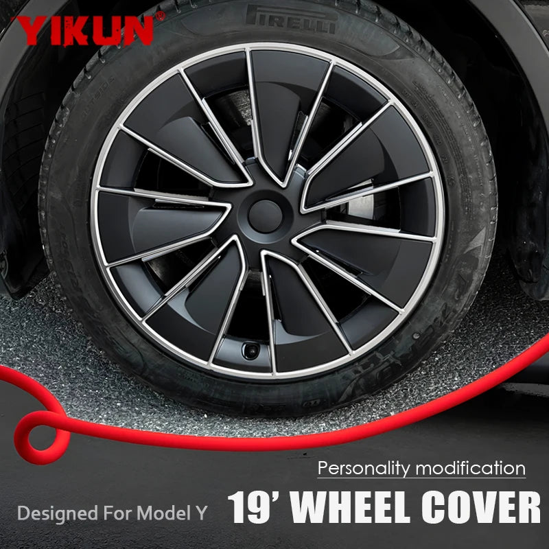 4PCS Hub Cap for Tesla Model Y 19 Inch New Wheel Caps Performance Automobile ReplaceHubcap Full Rim Cover Car Accessories 2024