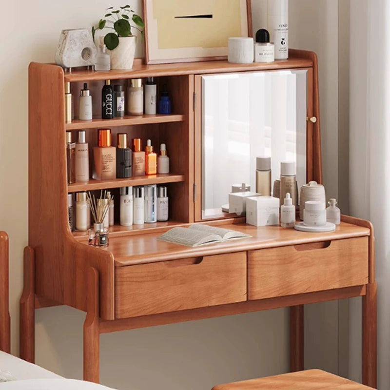 Modern Bedroom Vanity Table Cosmetics Wood Stool Bedside Living Room Dressing Table Drawers Makeup Vestidores Home Furniture