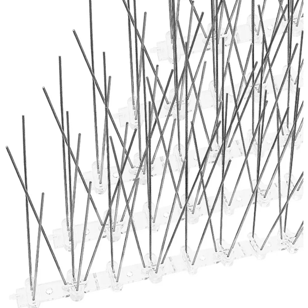 12Pcs Pigeon Spikes Stainless Steel Bird Repeller Set Deterrent Anti Bird Pigeon Squirrel Cats Repellent for Garden Fence Roof