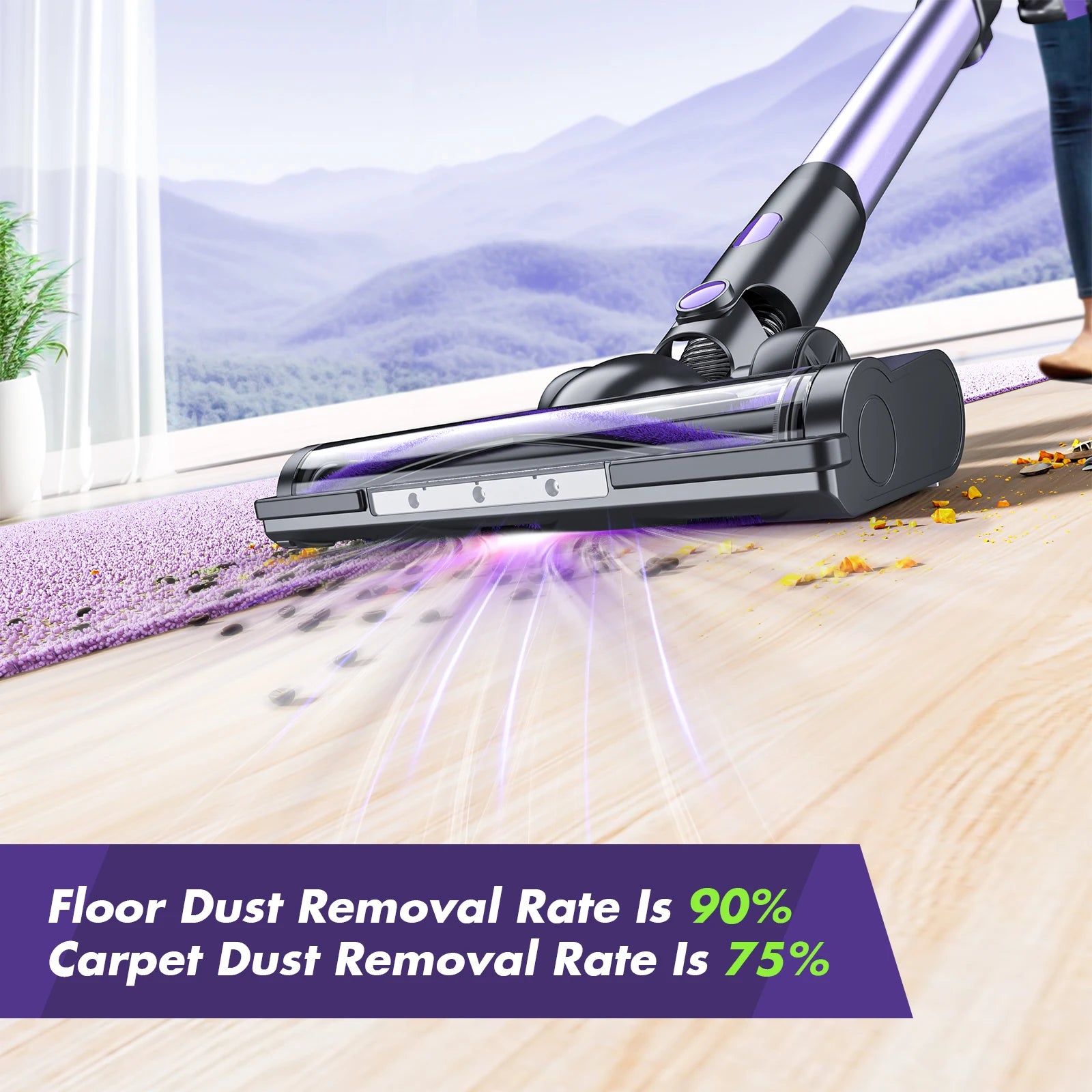 RAYFURN V07 6000Pa Wireless Handheld Vacuum Cleaners Suction Power Cordless Stick Vaccum Cleaner For Pet Home 0.9L Dust Cup