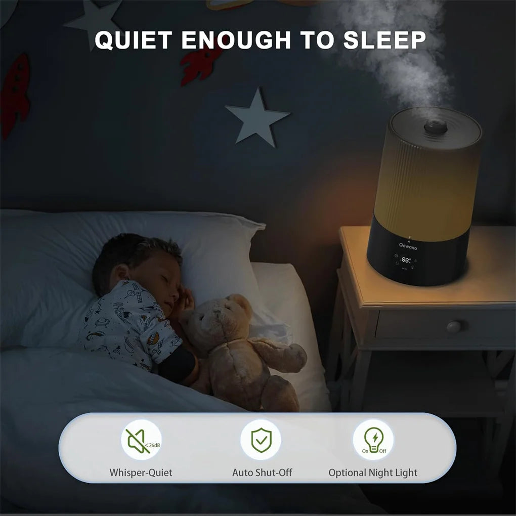 4L Top Fill Ultrasonic Cool Mist Humidifiers for Bedroom, with Oil Diffuser and Nightlight, for Baby Nursery & Plants 50 Hours