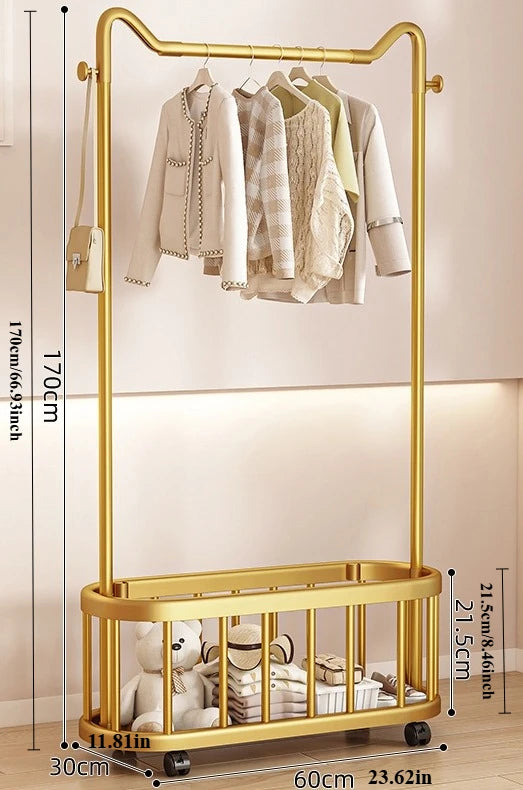 Household Clothes Hanger Floor-standing Bedroom Simple Clothes Hanger Clothes Rack Popular Coat Rack Clothes Hanger Storage