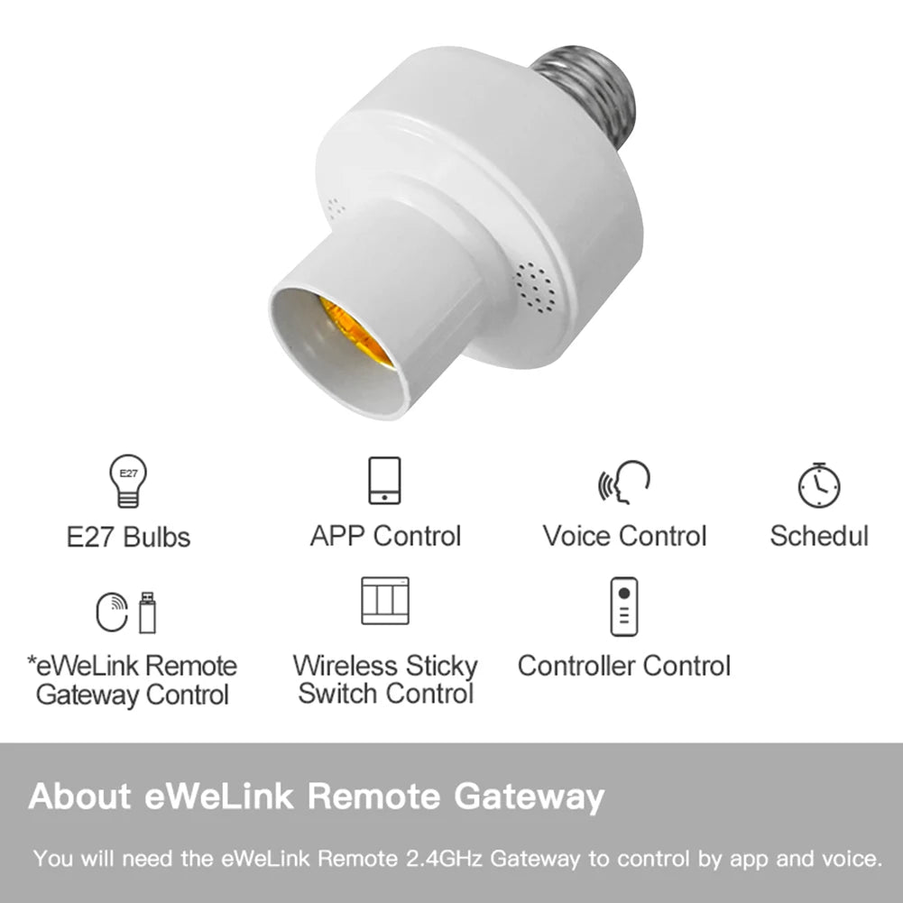 LED Lamp Holder Protocol APP Remote Control Smart Light Bulb Socket E27 Bulb Holder Bluetooth-compatible Supports App
