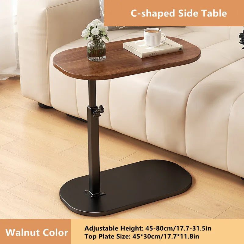 C-shaped Side Table, Small Coffee Table, Height Adjustable Side Table