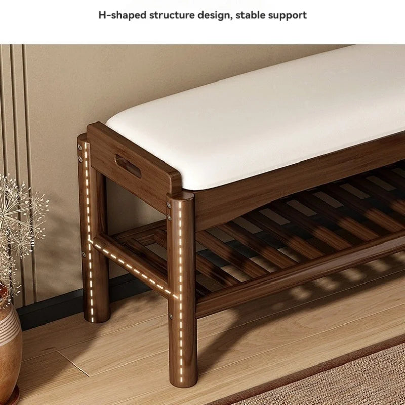 Shoe changing stool, home entrance shoe rack, can sit, in door shoe stool, solid wood shoe cabinet, living room entrance storage