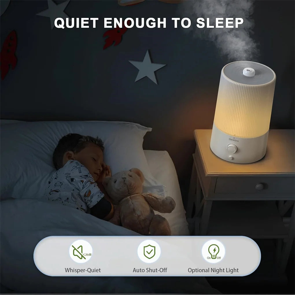4L Top Fill Ultrasonic Cool Mist Humidifiers for Bedroom, with Oil Diffuser and Nightlight, for Baby Nursery & Plants 50 Hours