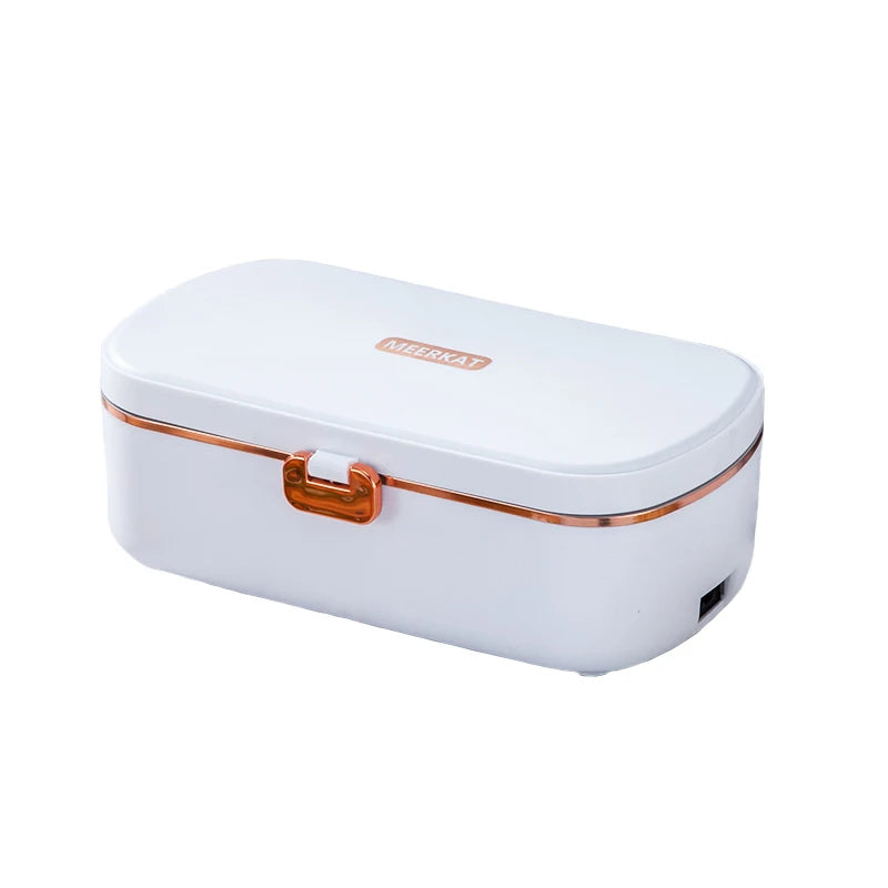 900ml Electric Lunch Box Water Free Heating Bento Box Portable Rice Cooker Thermostatic Heating Food Warmer For Office 220V