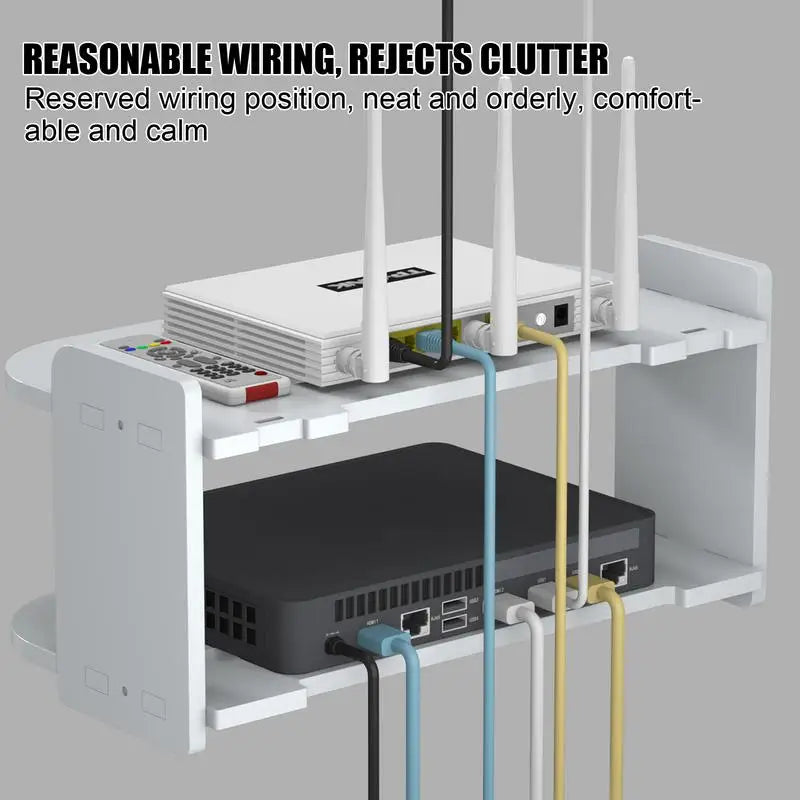 Wifi Storage Racks Bedroom Wall Wireless Perforation-Free Shelf Storage Box Hanging Wall Remote Control Shelf Set-Top Box Router