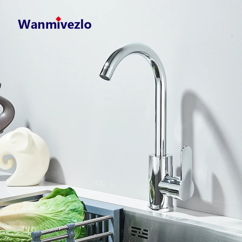 Kitchen Faucet Deck Sinks Faucet High Arch 360 Degree Swivel Cold Hot Mixer Water Tap