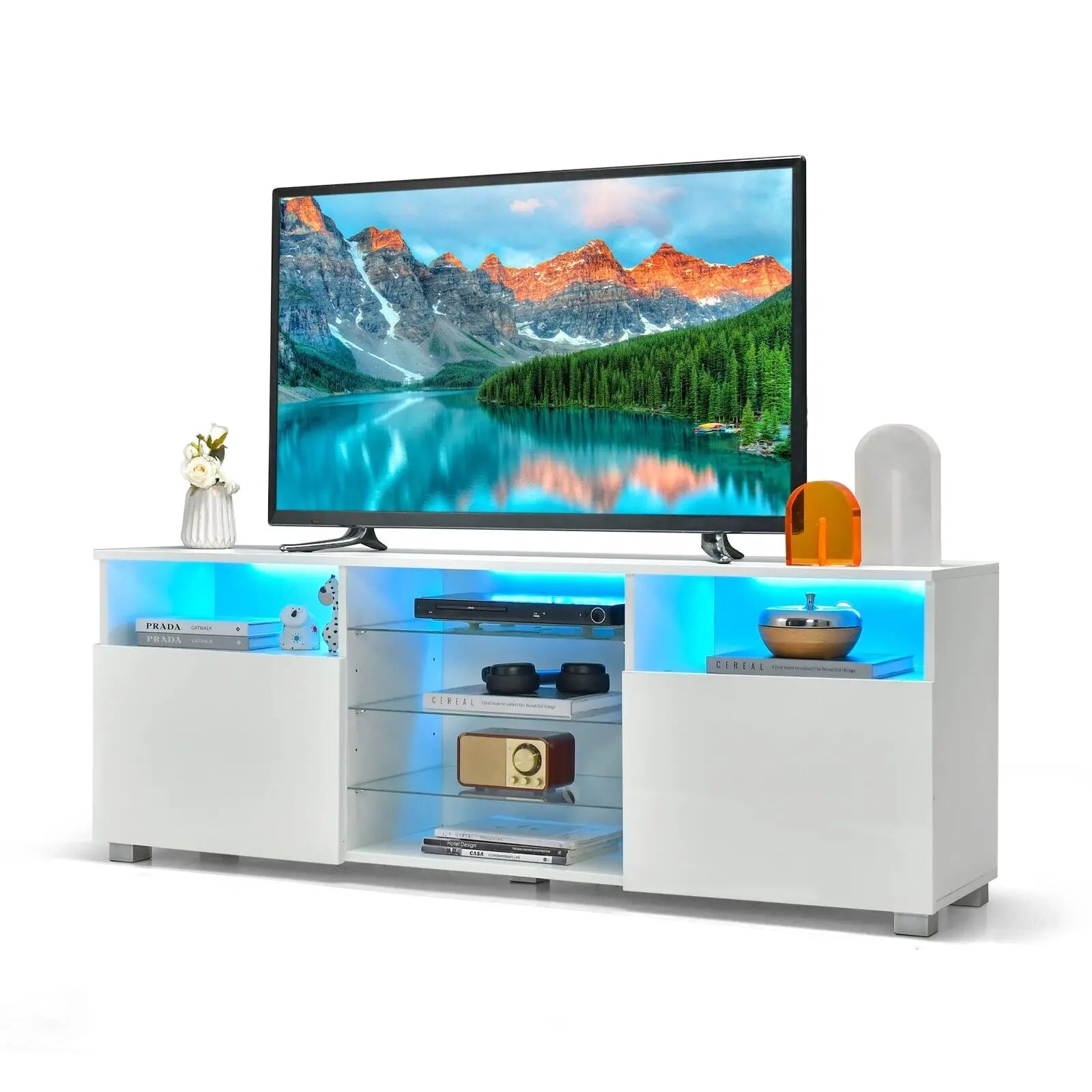 GOFLAME TV Stand Modern Entertainment Center Media Console Table for 65 inch TV