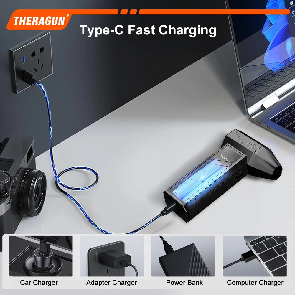 Updated X3Ultra Turbo Jet Fan,Mini Handheld 180000RPM Powerful Compressed air Duster for Car Dryer/PC/Home Cleaning -THERAGUN