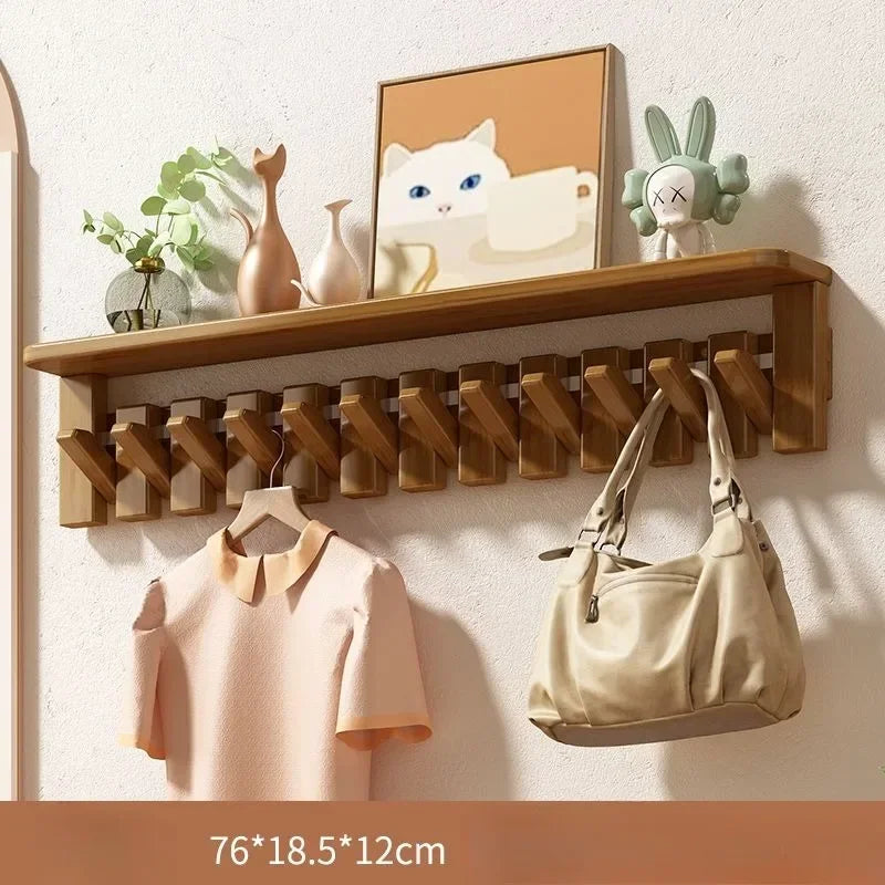 Solid Wood Modern Nordic Creative Wall Clothes Hanger Luxury Living Room Bedroom Clothes Racks Household Storage Home Furniture
