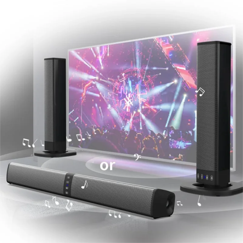 20W Bluetooth Speaker with Foldable Split Design - Ideal for TV or PC Soundbar Box Caixa Do Somdo som