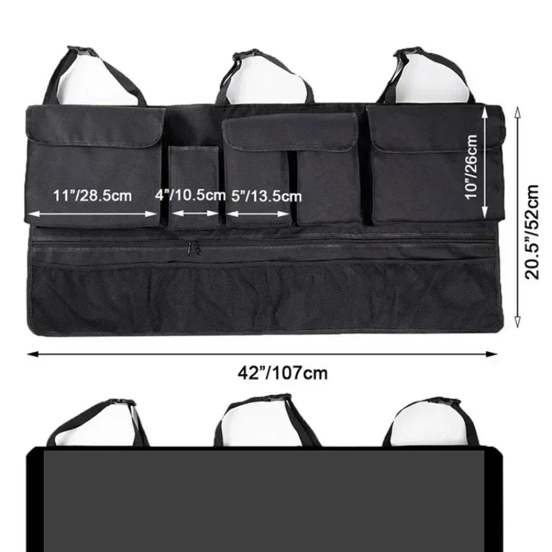 Multi-Pocket Car Back Seat Hanging Organizer Storage Bag with 9 Pockets Waterproof Oxford Cloth Auto Back Seat Bag Universal