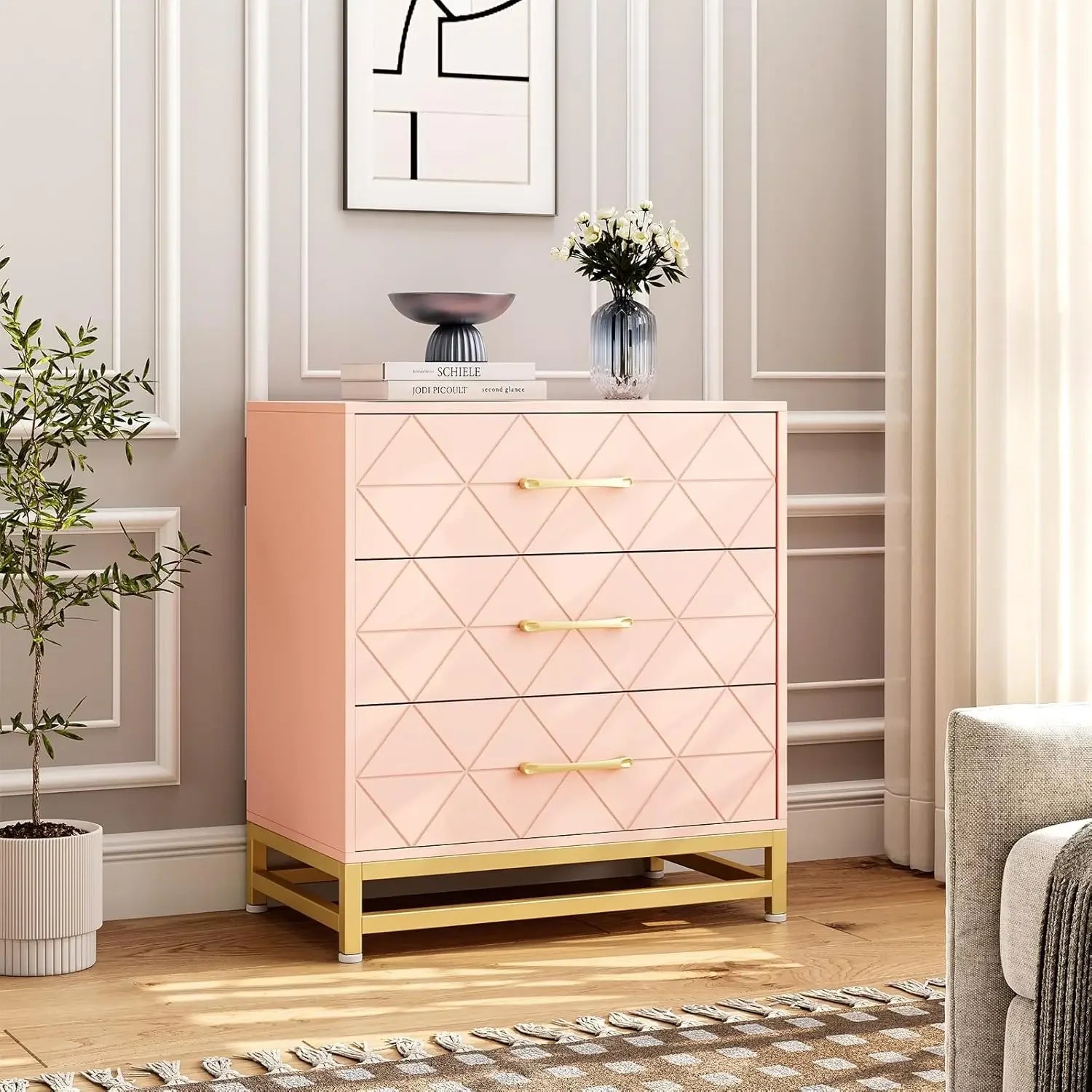 Dresser for Bedroom  TV Stand Dressers Chest of Drawers for Hallway Entryway