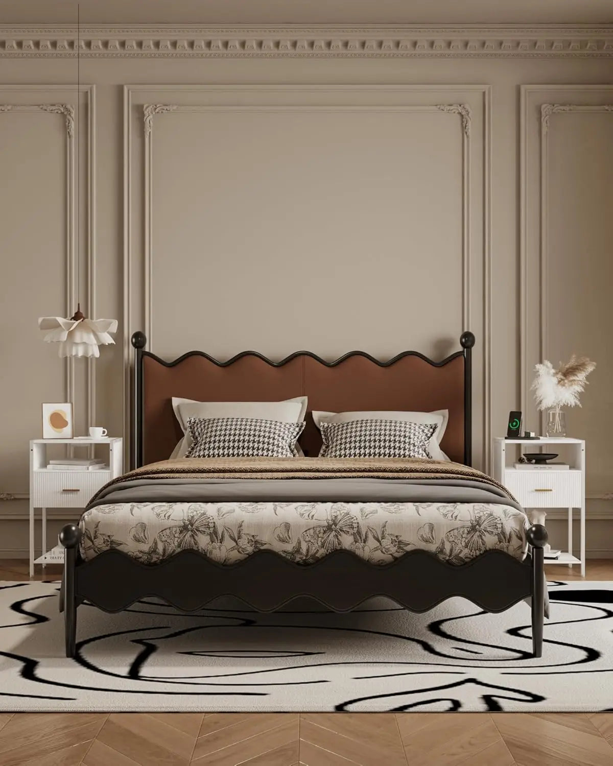 White Nightstand With Charging Station, Fluted Side Table With Drawer, Modern Bedside Table With Open Shelves For Living Room,