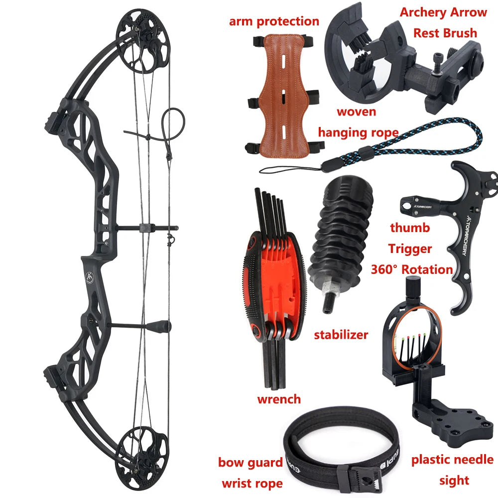 Compound Bow Archery Sets  Adjustable Draw Weight 19-70lbs IBO 320 FPS for Outdoor Hunting Target Shooting Bow Accessories Kit