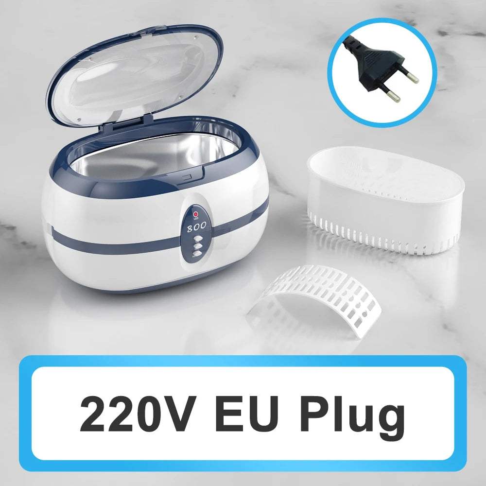GTSONIC 600ml Ultrasonic Cleaner Bath 35W Stainless Steel Bath Ultrasound Washing for Watches Jewelry Only 220V EU Plug