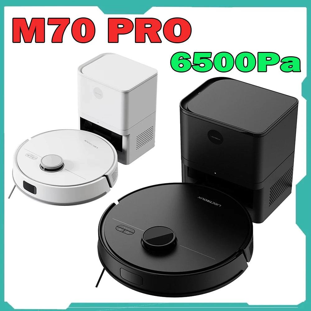 Liectroux M70 Pro Lidar Robot 3200mAh Vacuum Cleaner with Self-emptying Dustbin Multi-floor Map Storage 6500Pa Strong Suction