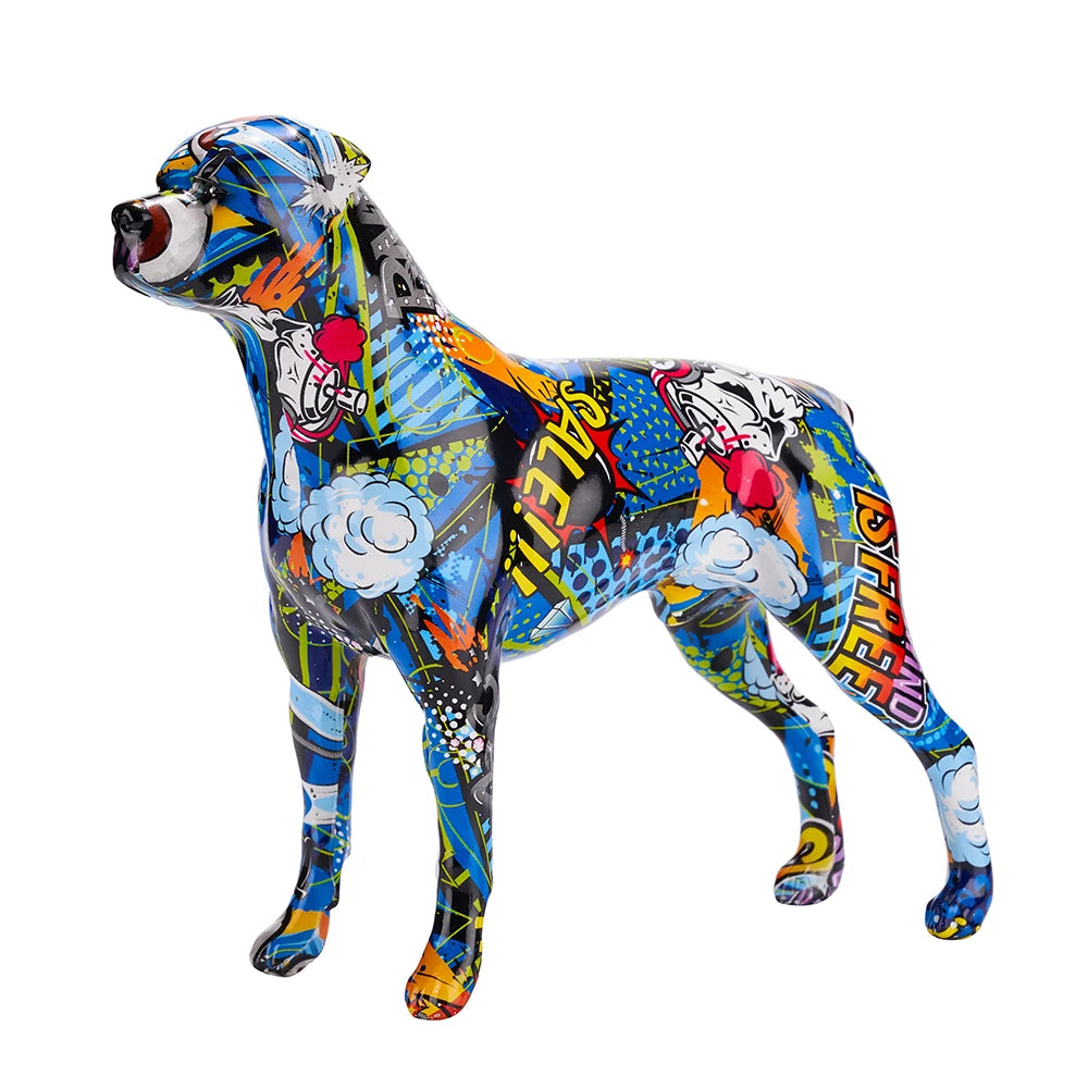 Creative Colorful Art Animal Rottweiler Resin Crafts Home Decoration Color Modern Simple Decoracion Hogar Moderno Ornaments