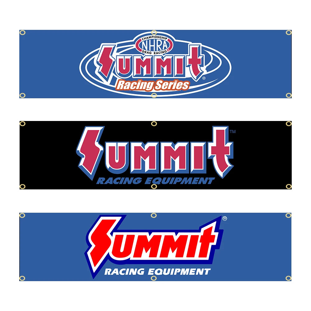 60X240cm Summits Racing Car Banner Flag Polyester Printed Garage or Outdoor Decoration Tapestry