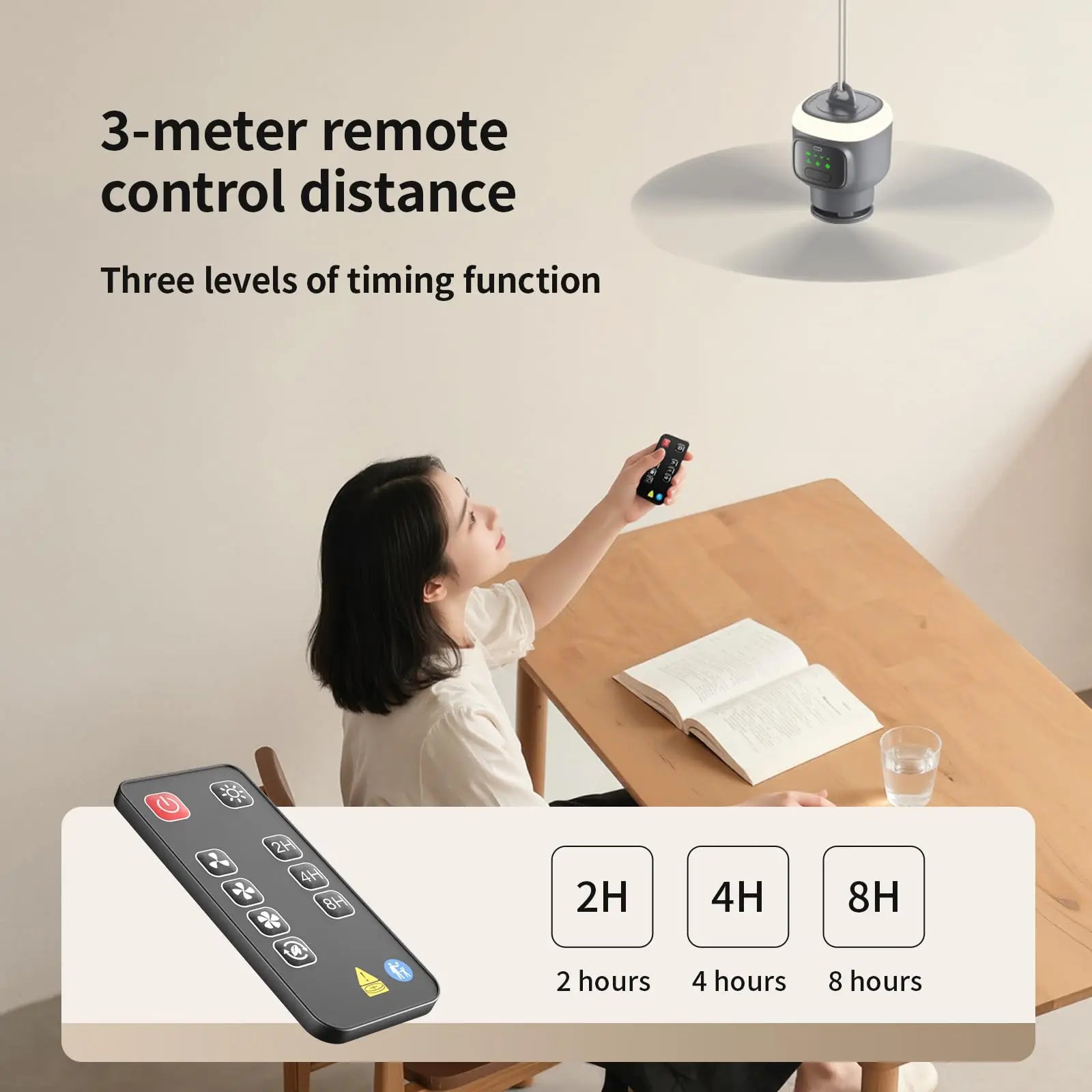 Ceiling Fan 12000mAh Wireless Portable Camping Ceiling Fan USB Recharg