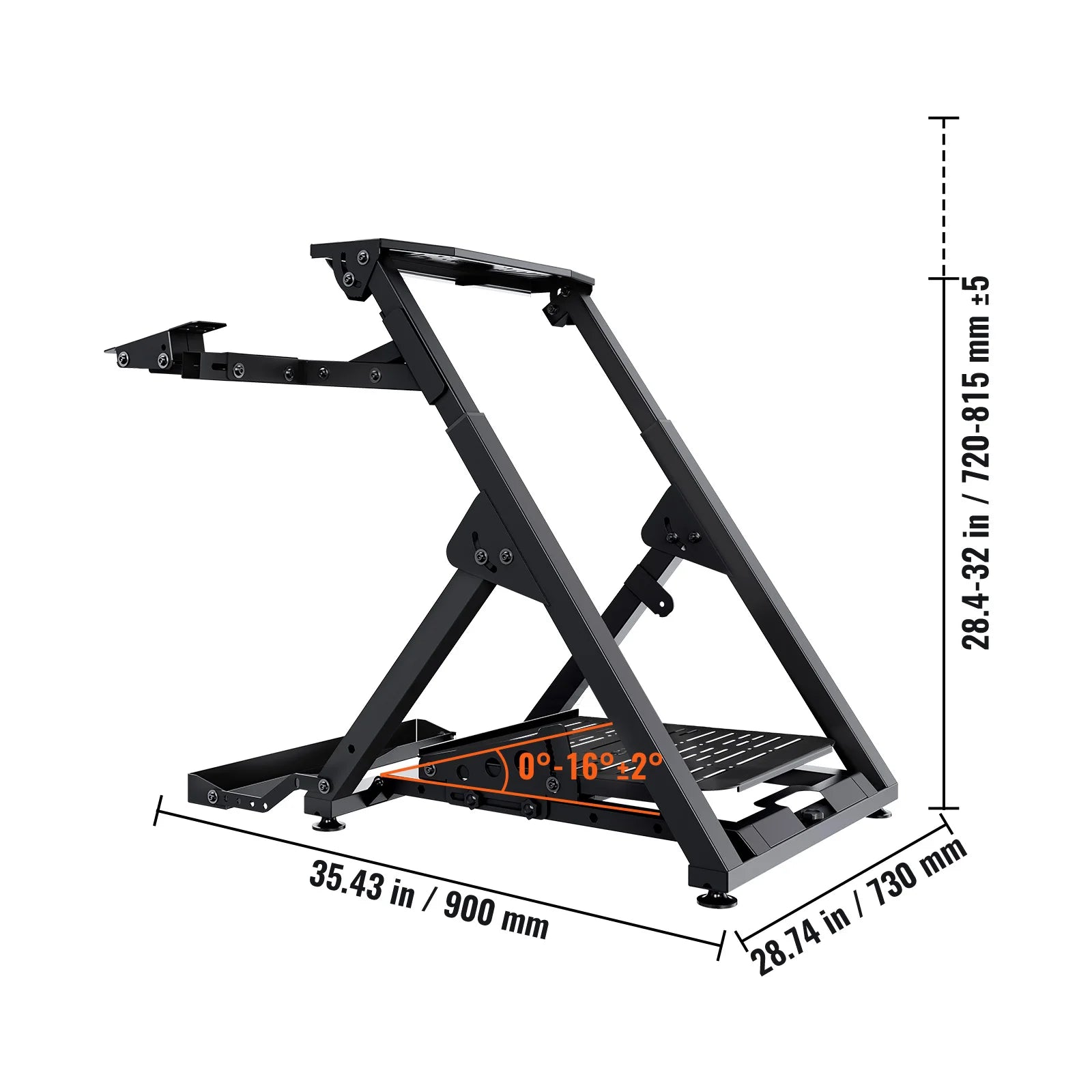 SucceBuy Foldable Racing Steering Wheel Stand Height Adjustable Base Compatible with Logitech & Thrustmaster Racing Wheel