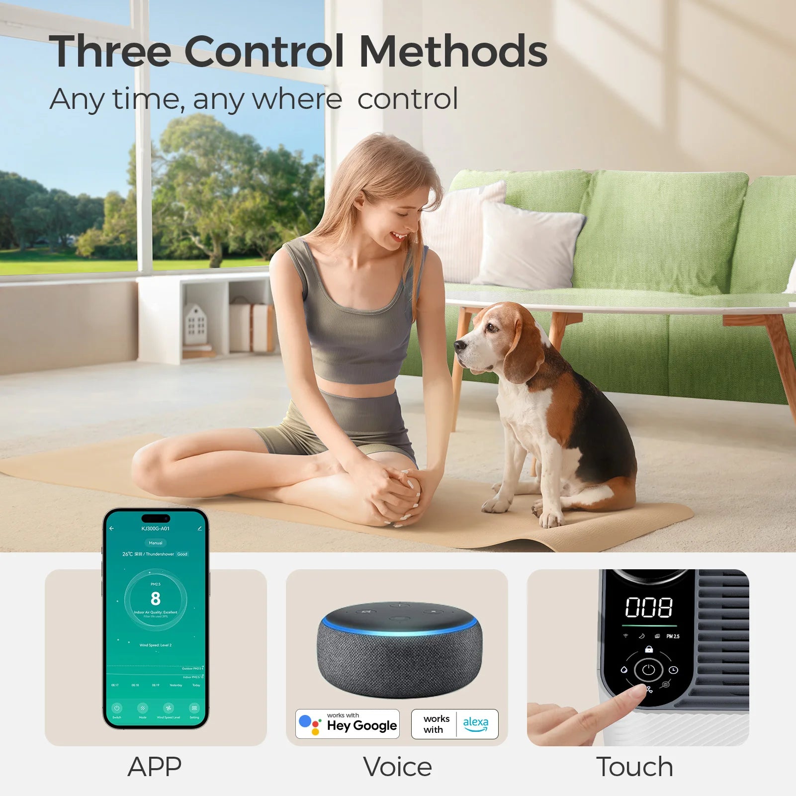 ﻿ Air Purifier Combo for Home Allergies and Pets Hair  Smokers in Bedr