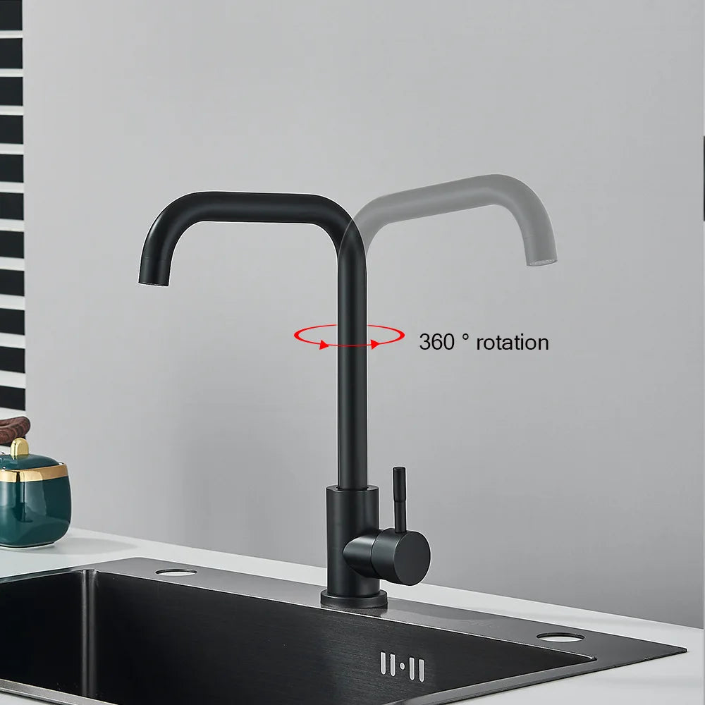 304 Stainless Steel Kitchen Sink Faucet Flexible Hot Cold Water Mixer Single Handle Pull Out Sink Faucet Deck Mounted Water Taps