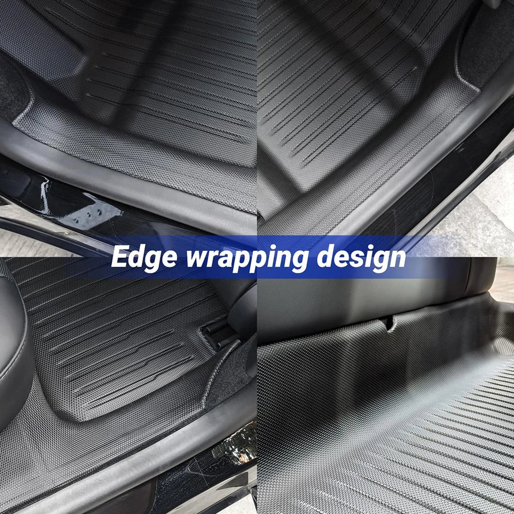 TPE Floor Mat with Door Sill Protector for Tesla Model 3 Highland Floor Trunk Mats Cargo Liner for Model 3 2025 2024 Accessories