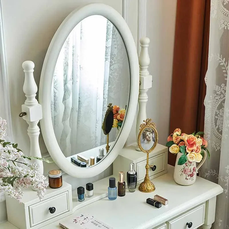 Postmodern Storage Wood Vanity Table Beige Make Up Organizer Bedroom Dresser Salon Compact Space Saving Nordic Trendy Furniture