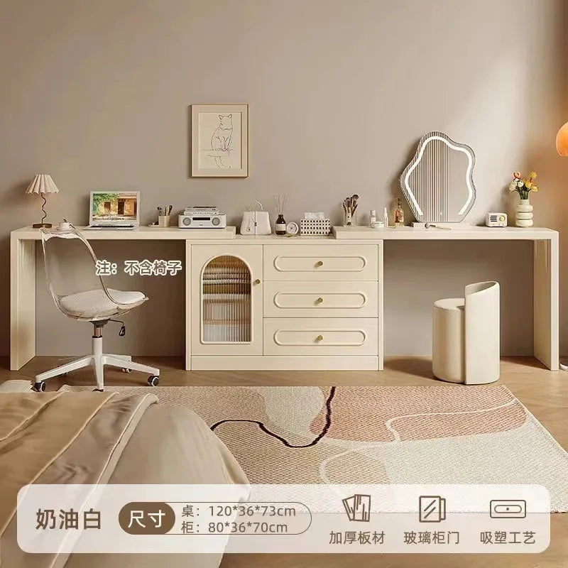 New Cream Style Dresser Bedroom Minimalist Modern Bedside Table Dresser Storage Cabinet Integrated Makeup Table