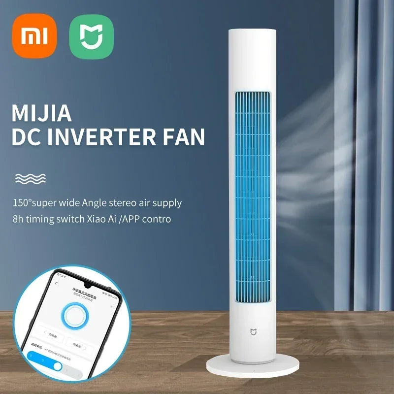 Original Xiaomi Floor Tower Fan Mijia Timing Bladeless DC Frequency Co