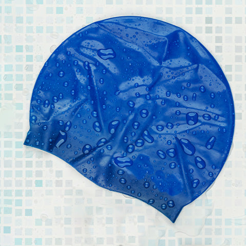 blue swim cap