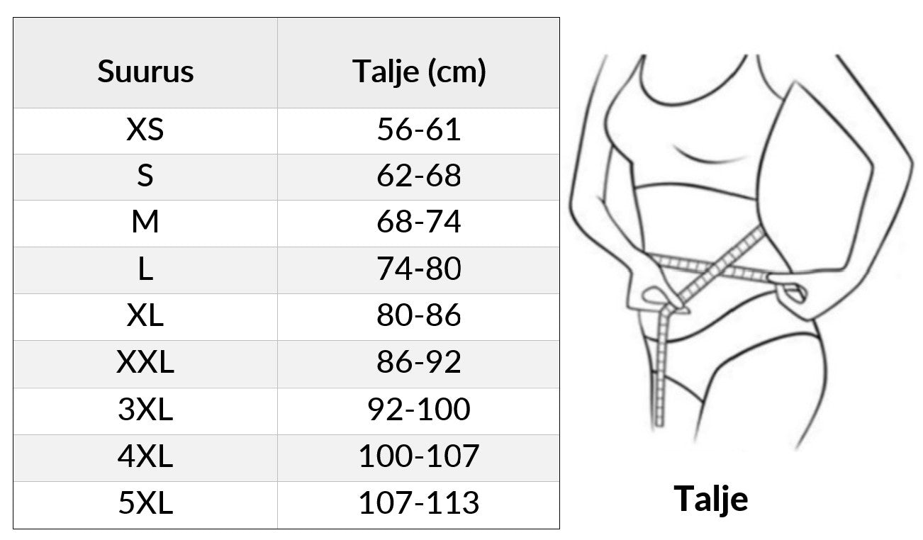 Mõõdutabel-salendav-korsett-kaubadkoju.ee