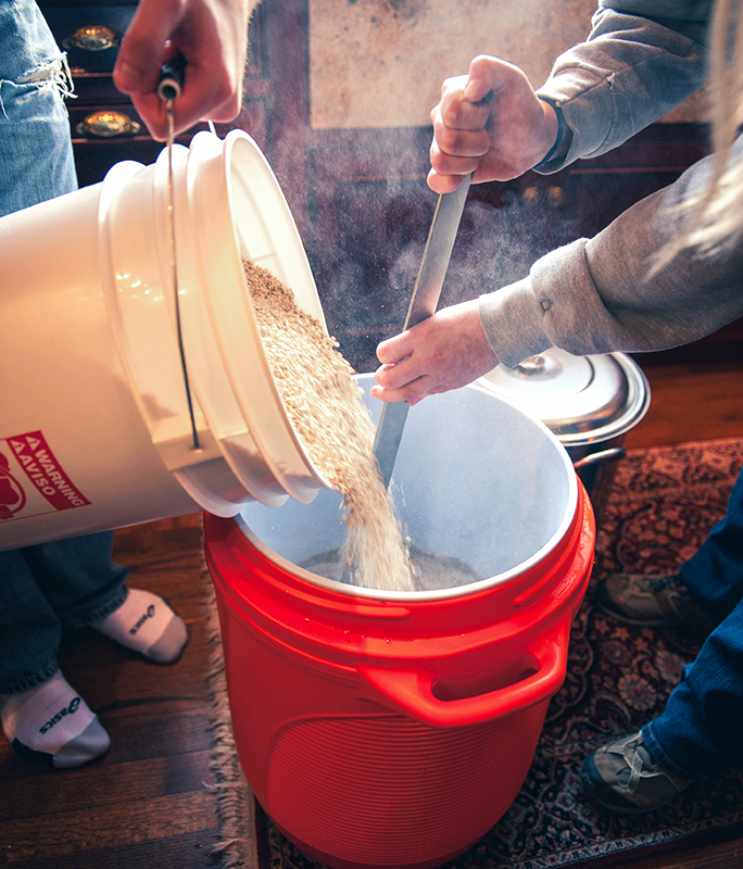 Grains Into Coller Mash Tun