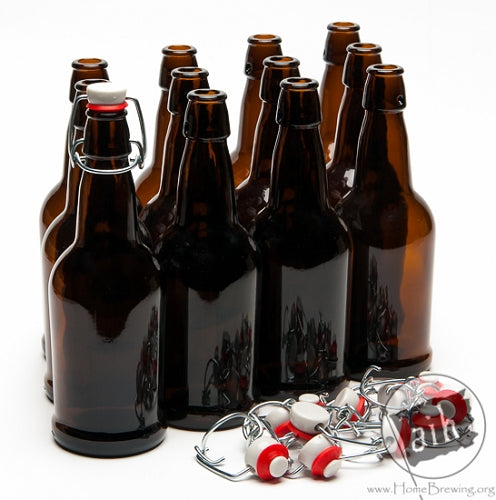 Home Brew Ohio 12oz Crown Cap Amber Longneck Bottles, Case of 24