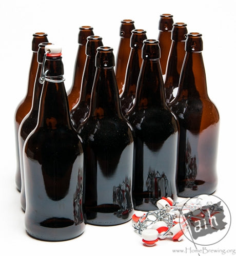 Flip Top Amber 16 oz Single Bottle (Formerly EZ Cap) – Wine and Hop Shop