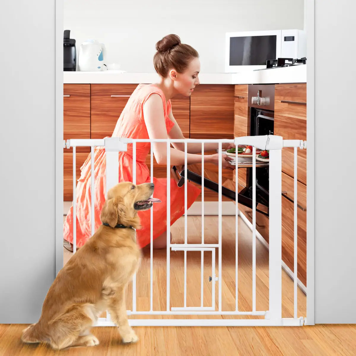 Comomy Extra Wide Baby Gate Fences Kids Play Large Pet