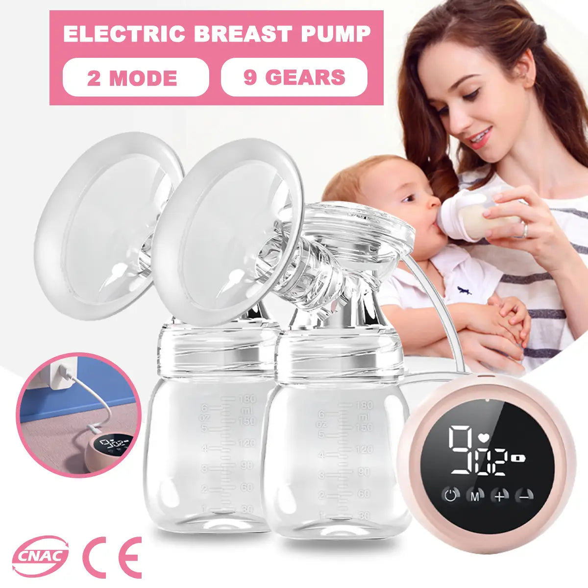 Portable Electric Breast Pump Usb Chargable Silent Wearable