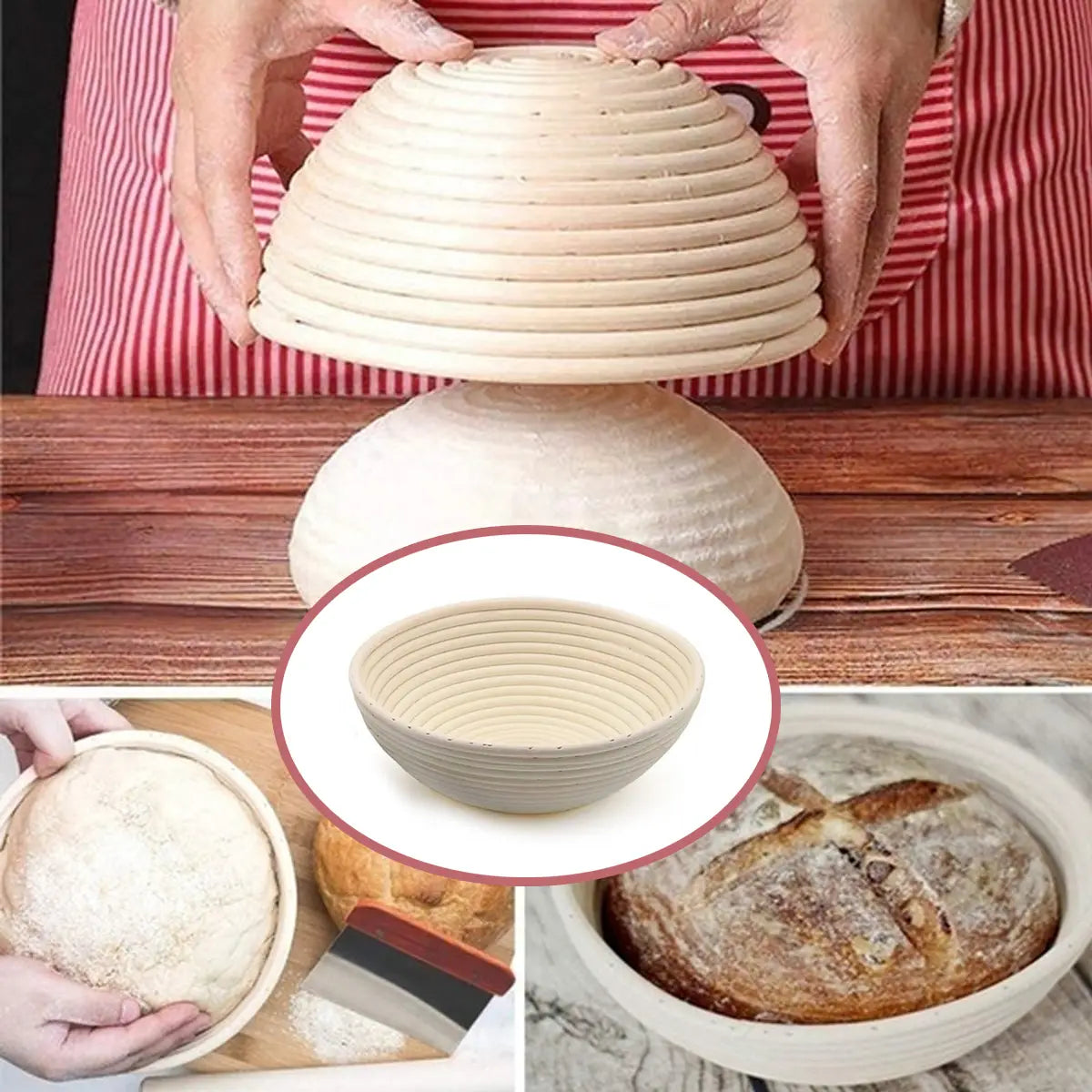 Bread Baking Tool Kits 9 Inch Banneton Proofing Basket