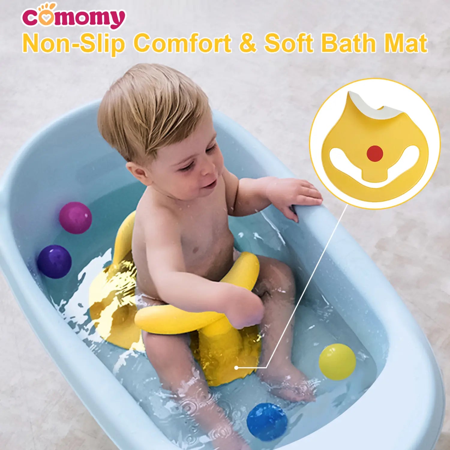 Infant Bath Seat Non-toxic Tpr Material Hands-free Support